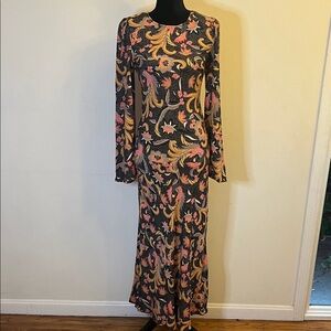 Auguste The Label Black and Pink Floral Long Sleeve Dress